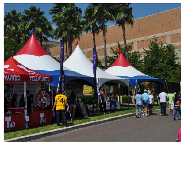 20x20 Red, White & Blue Frame/Cable Promotional Tents