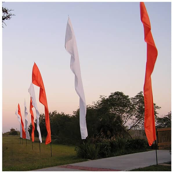 White, Orange Feather Banners