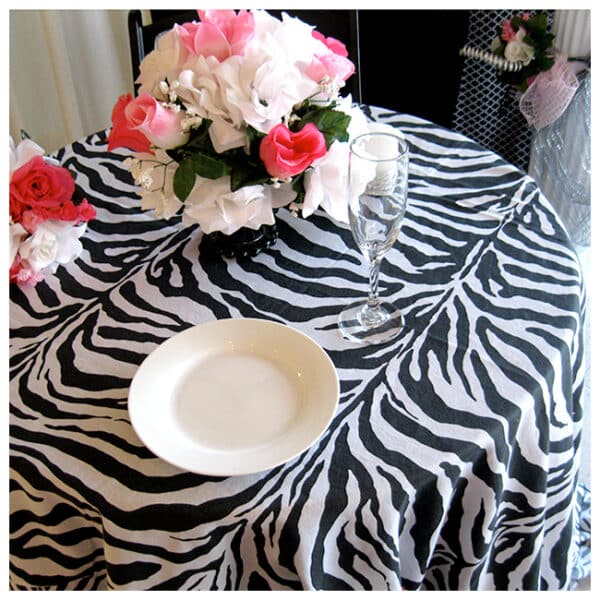 Zebra Print Table Cloth
