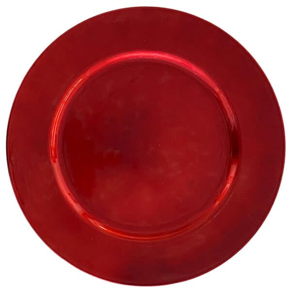 Red Smooth Rim 13" Charger Plate