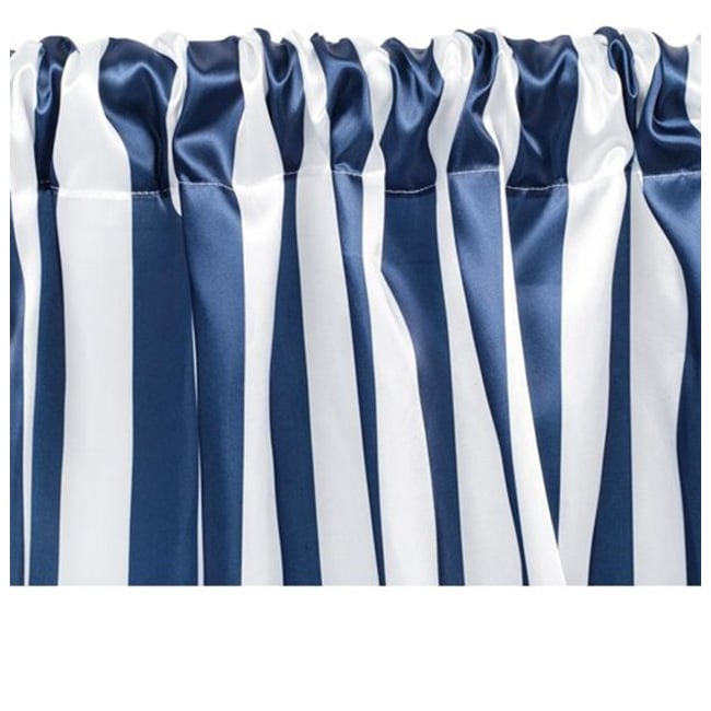Satin Drape/Backdrop Stripe Navy Blue & White