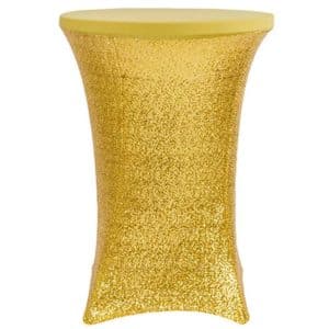 Spandex Cocktail Tablecloth Glitz Sequin Gold Rental Products