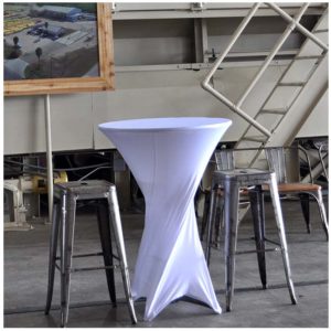 Spandex Cocktail Tablecloth White Rental Products