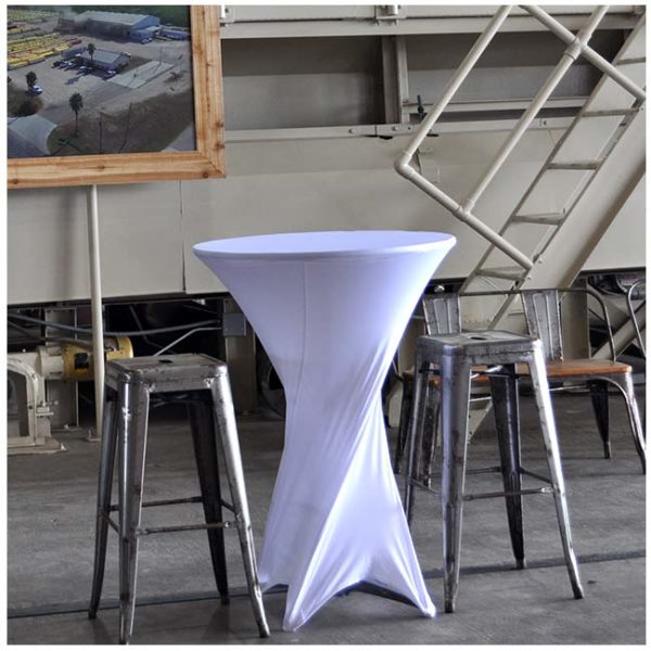 Spandex Cocktail Tablecloth White Rental Products
