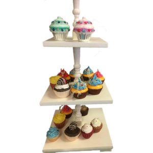 3 Tier Wood Cupcake Stand Rental