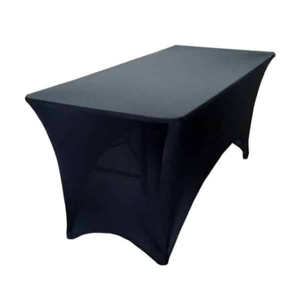6ft Rectangular Spandex Tablecloth Black