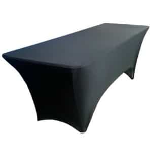 8ft Rectangular Spandex Table Cover Black