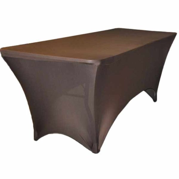 8ft Rectangular Spandex Table Cover Brown Rental Products