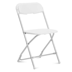Folding Chair Aluminum Frame White for Rent