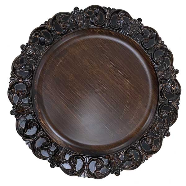 Aristocrat Embossed Brown charger plates Rental Products