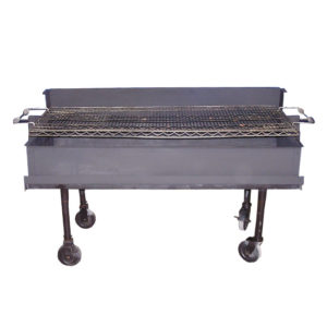 Rent our charcoal barbecue grill for your next party or event! This BBQ is big and rugged enough to feed large gatherings, yet light enough to transport. Dimensions 5'Lx2'w, weight 240 lbs, Capacity 2-20 lb bags of charcoal briquettes, Warning for Charcoal Briquettes only!