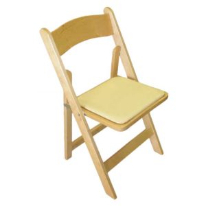 Composite Natural Wood Vinyl Padded Folding Chair for Rent