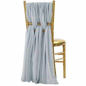 Chiffon Dusty Blue Chair Slipcover Rental Products