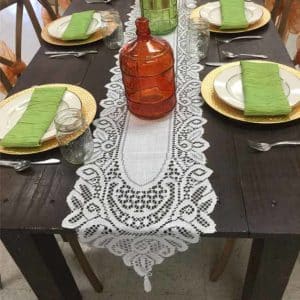 Crochet Lace Table Runner White Rental Products