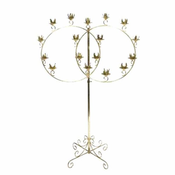 Double Ring Brass Candelabra 18 Light Rental Products