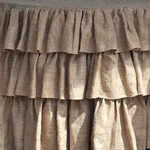 3 Ruffle Layer Table Skirt Burlap