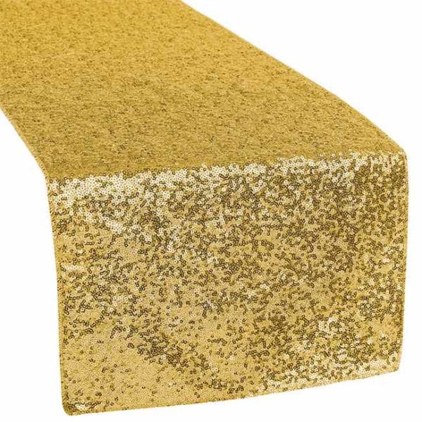 Glitz Sequin Table Runner Gold Rental Products