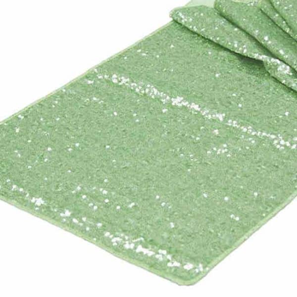 Glitz Sequin Table Runner Mint Green Rental Products