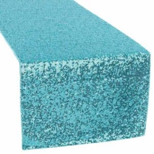 Glitz Sequin Table Runner Turquoise Rental Products