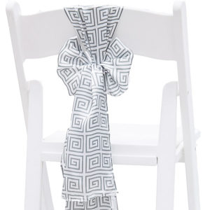 Greek Key Gray Chair Sash Rental Products