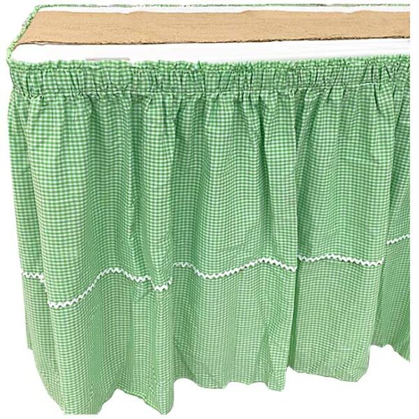 Table Skirt Green/White Checkered