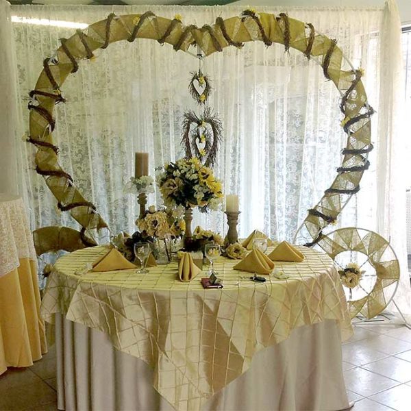 White Brass Heart Shaped Archway Rental Products