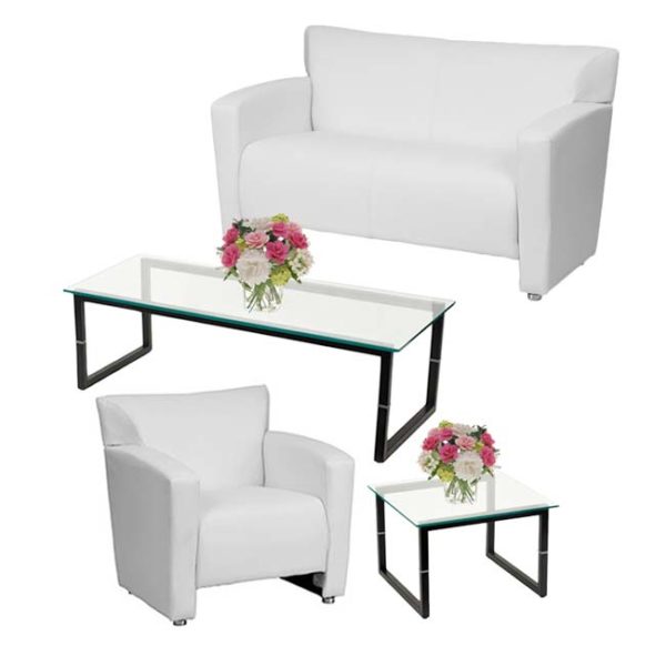 Lounge Set White Leather Rental Products
