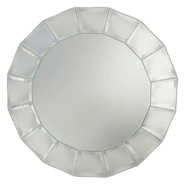 13" Mirror Beaded Accent Charger Plate Rental Products