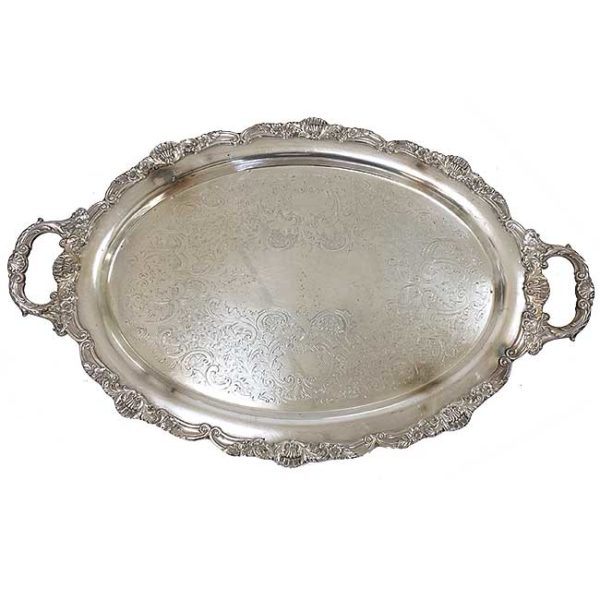 Baroque By Wallace Silver Platter with Handles