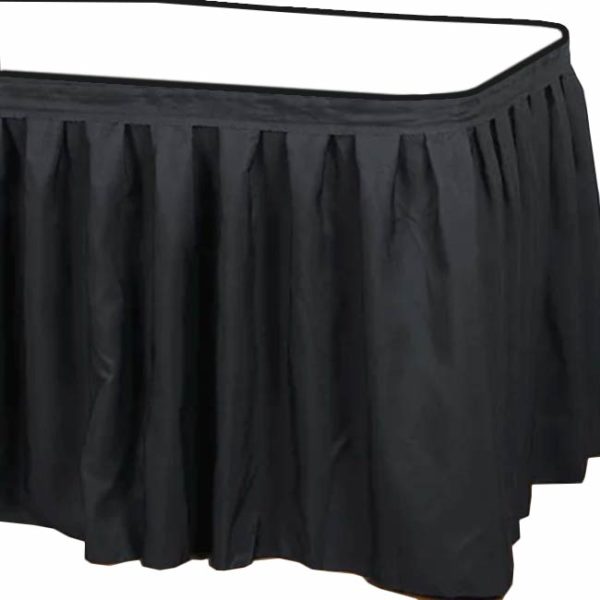 Table Skirt Pleated Black
