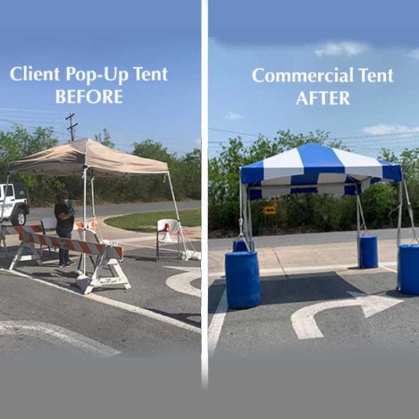 10x10 Tent Testing versus Pop up Tent