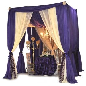 Purple/Champagne 4 Post Canopy Rental Products
