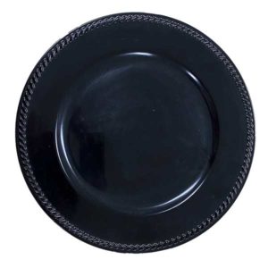 13" Black Rope Rim Charger Plate Rental Products