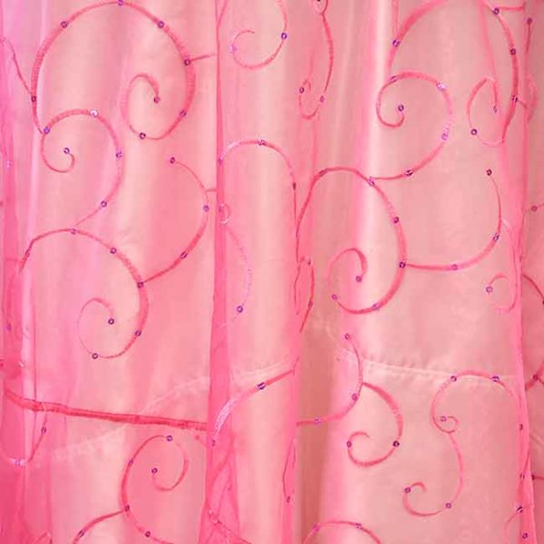 Sheer Sequin Swirl Hot Pink Tablecloth Rental Product
