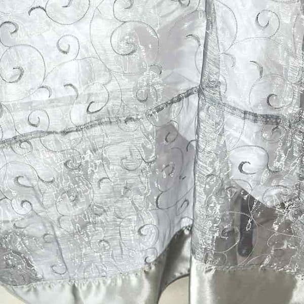Sheer Swirl Silver Tablecloth Rental Product