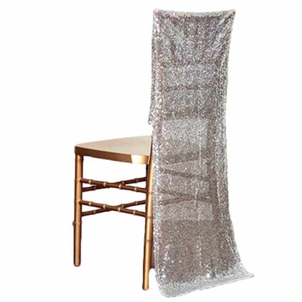 Silver Sequin Chair Slipcover Rental Products