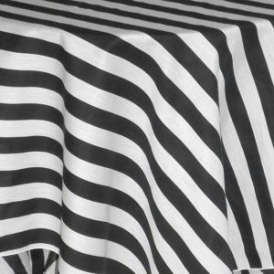 Stripes Black & White Tablecloth Rental Product