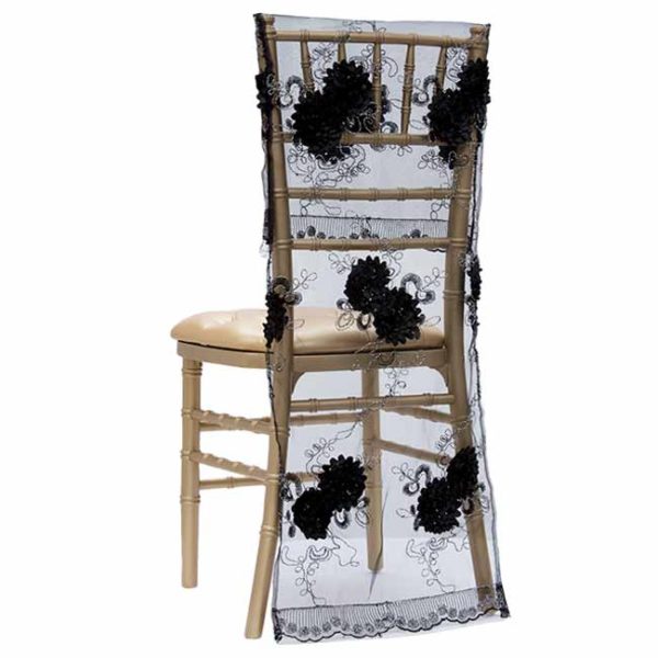 Vintage Veil Chiavari Chair Slipcover Black Rental Products