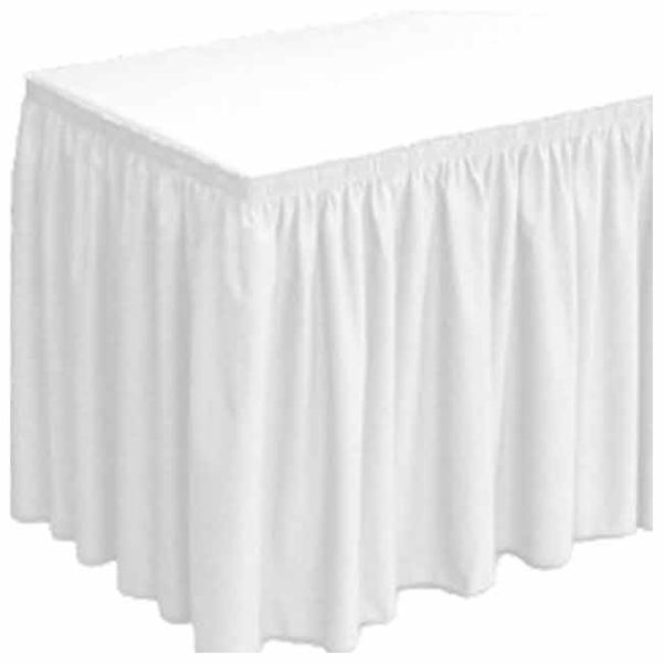 Gathered Table Skirt White